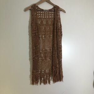 Crochet vest in gold color. Women’s small